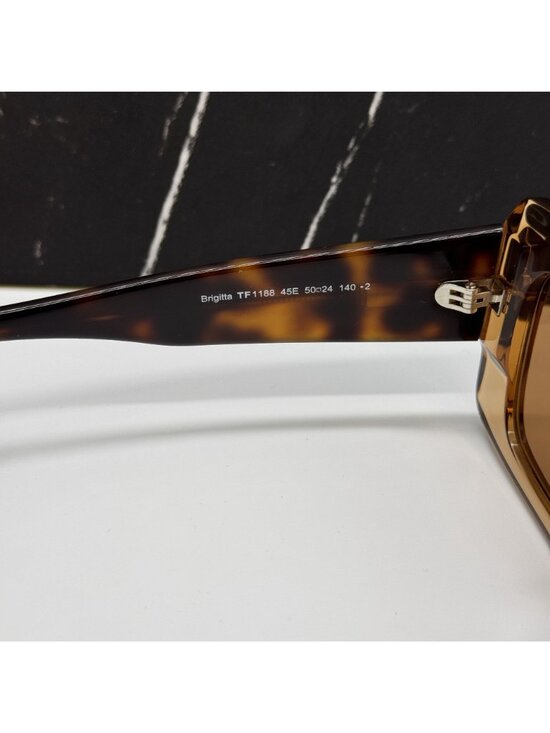 NEW TOM FORD BRIGITTA TF1188 45E HAVANA/BROWN WOMEN SQUARE SUNGLASSES FT1188 main image 7